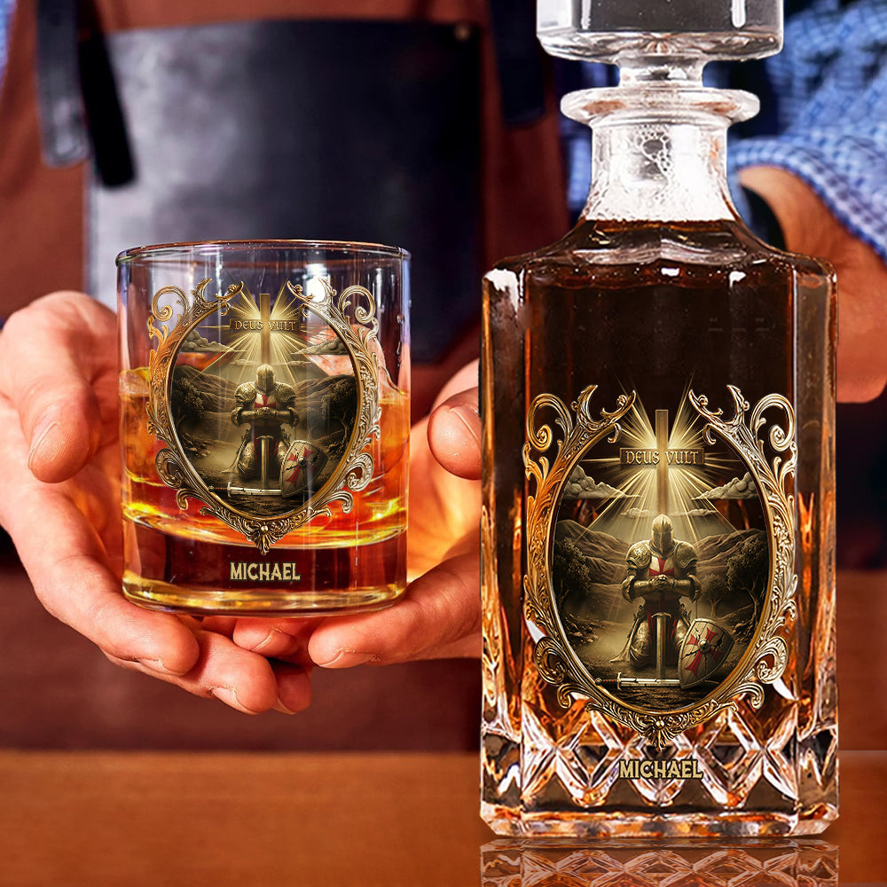 Deus vult - Personalized Christian Whiskey Glass