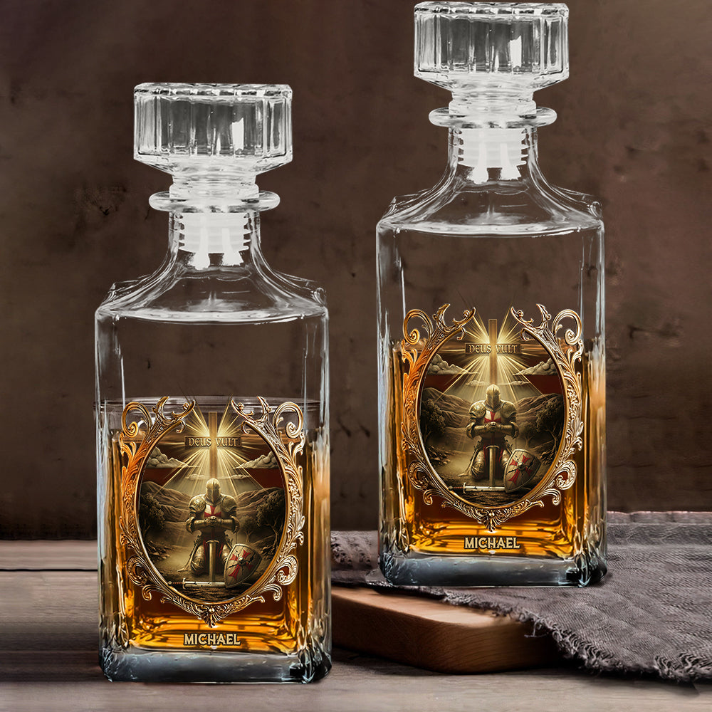 Deus vult - Personalized Christian Whiskey Glass