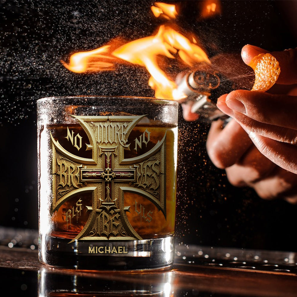 Medieval Cross Detailed Gothic Style, Declaring Unwavering Principles Perfect Christmas - Personalized Christian Whiskey Glass