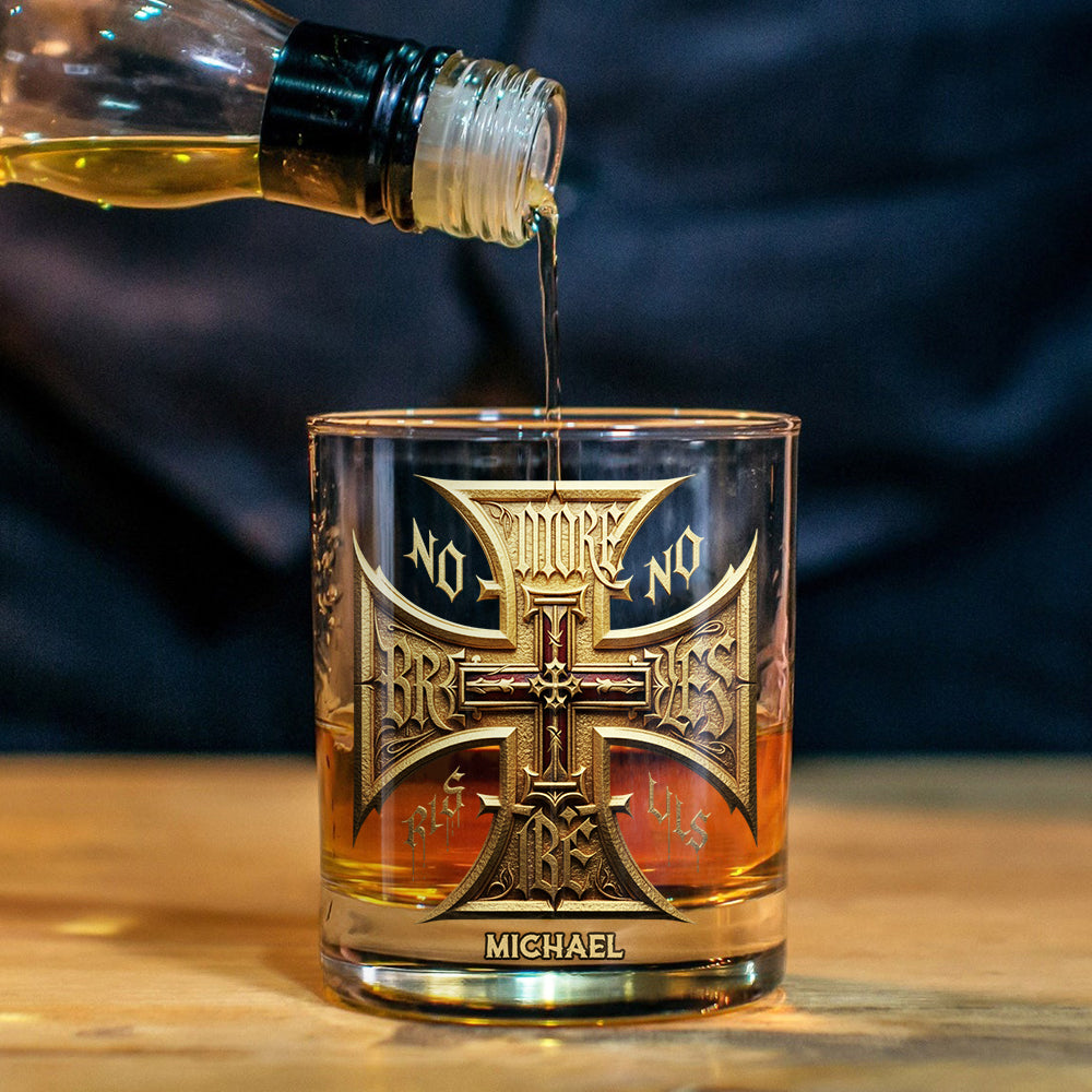 Medieval Cross Detailed Gothic Style, Declaring Unwavering Principles Perfect Christmas - Personalized Christian Whiskey Glass