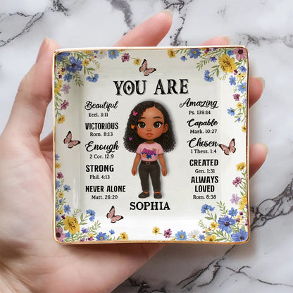 God Says You Are - Personalized Christian Fully Printed Jewelry Dish