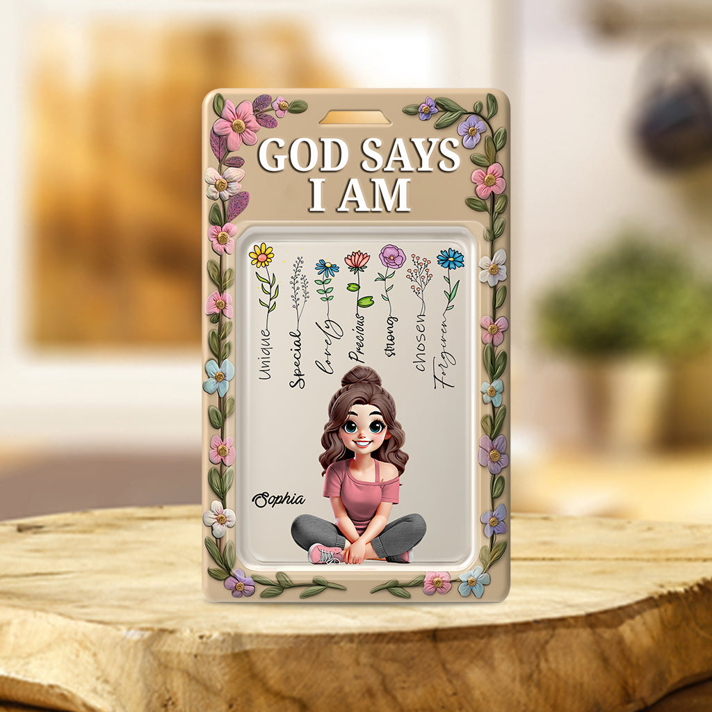 God Say I Am - Personalized Christian Custom Shaped Acrylic Plaque