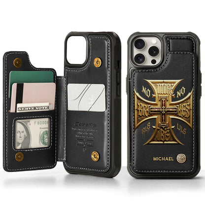 Medieval Cross Detailed Gothic Style - Personalized Christian Wallet Phone Case