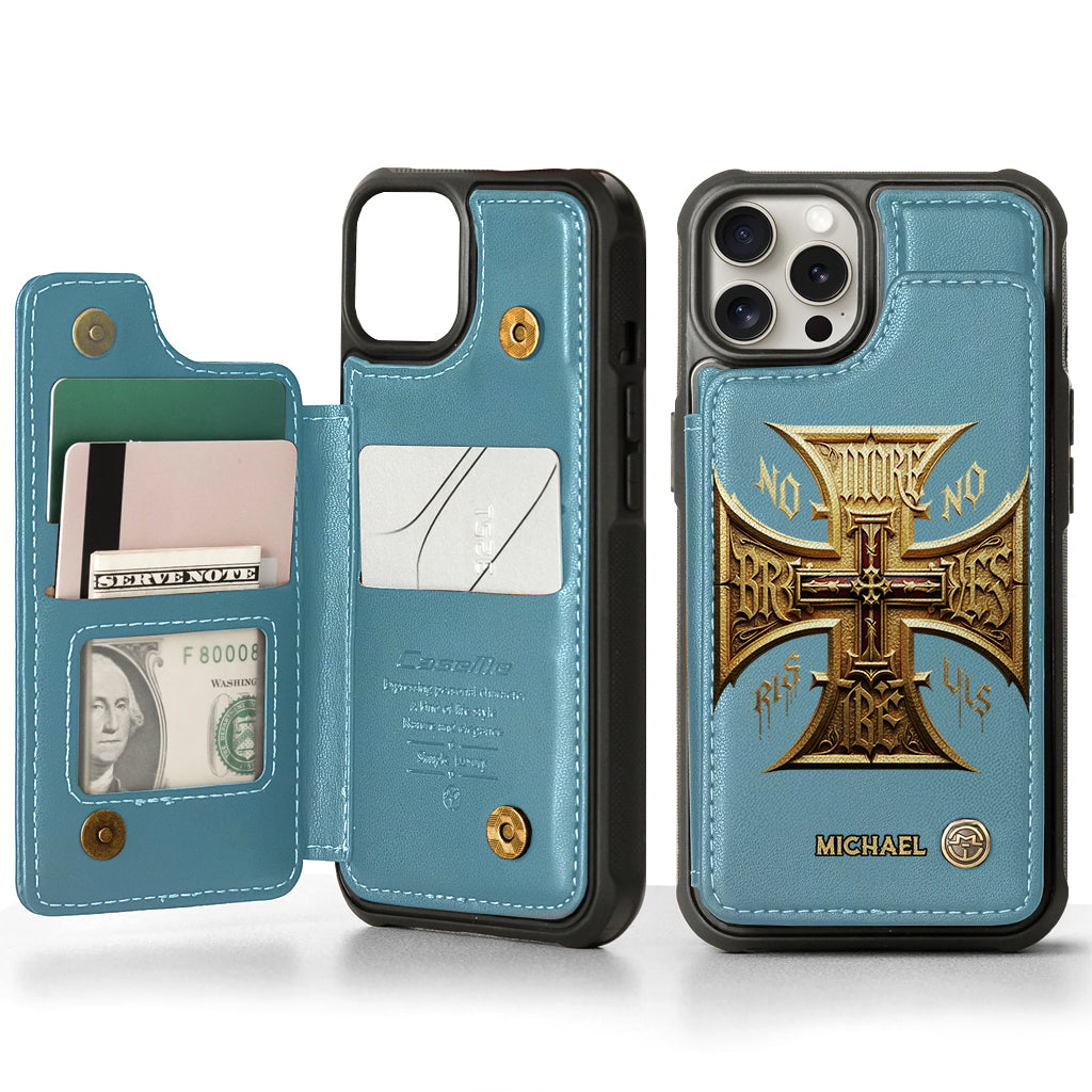 Medieval Cross Detailed Gothic Style - Personalized Christian Wallet Phone Case