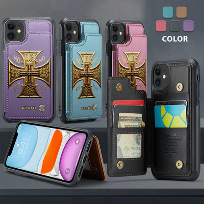 Medieval Cross Detailed Gothic Style - Personalized Christian Wallet Phone Case