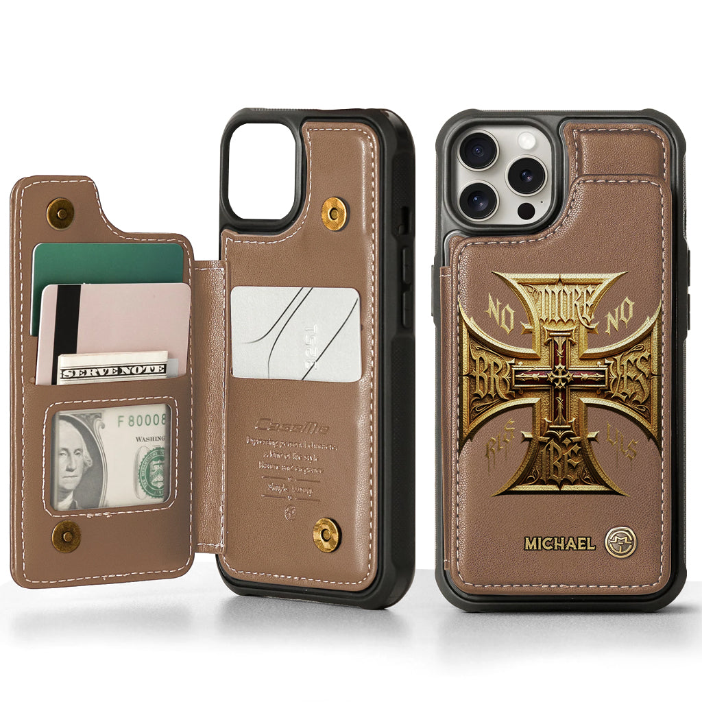 Medieval Cross Detailed Gothic Style - Personalized Christian Wallet Phone Case