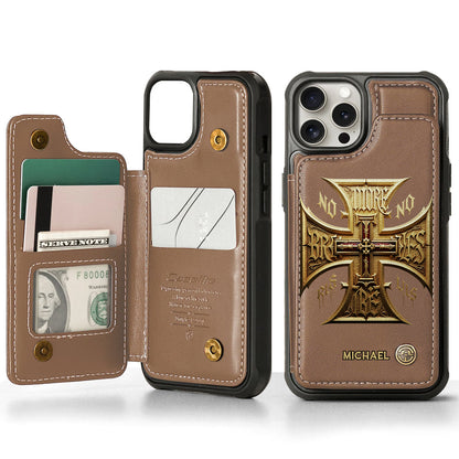 Medieval Cross Detailed Gothic Style - Personalized Christian Wallet Phone Case