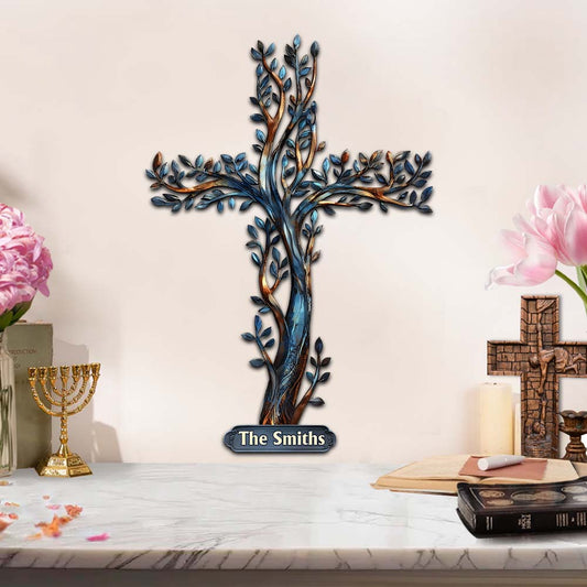 God Bless This House - Personalized Christian Cut Metal Sign
