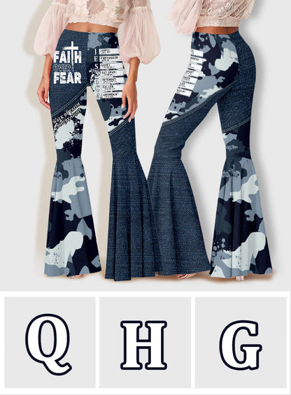 Faith Over Fear - Personalized Christian Flare Leggings