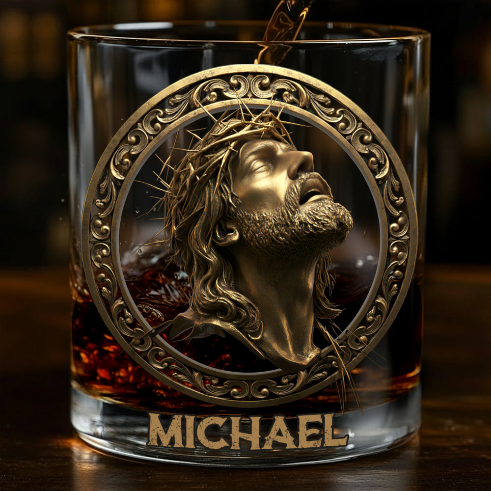 Christmas Jesus Christ Religious Faith Whiskey Glass - Elegant Devotional Gift for Christian Men & Women - Personalized Christian Whiskey Glass