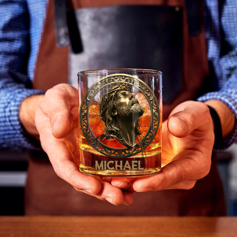 Christmas Jesus Christ Religious Faith Whiskey Glass - Elegant Devotional Gift for Christian Men & Women - Personalized Christian Whiskey Glass