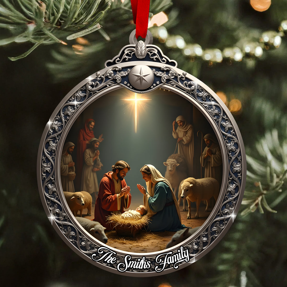 Nativity of Jesus - Personalized Christian Ornament