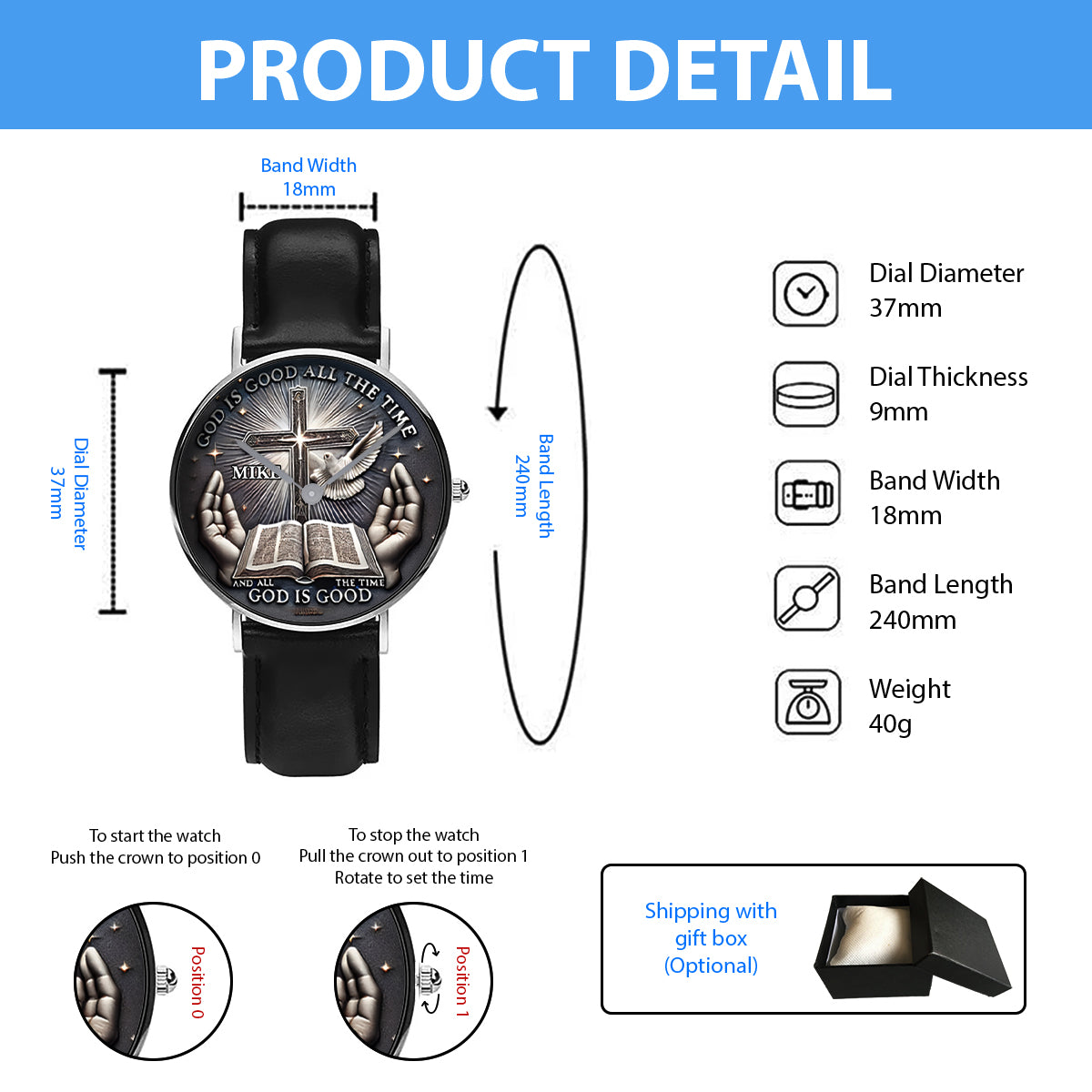 Trust God - Personalized Christian Hand Watch