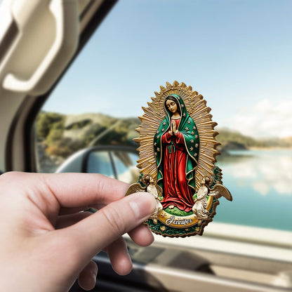 Our Lady Of Guadalupe - Personalized Christian Shaped Car Visor Clip