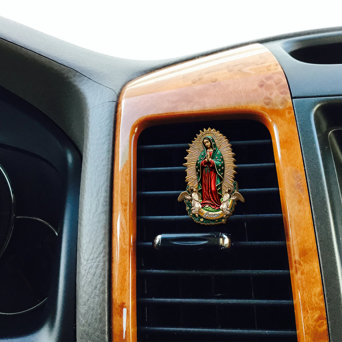 Our Lady Of Guadalupe - Personalized Christian Shaped Car Visor Clip