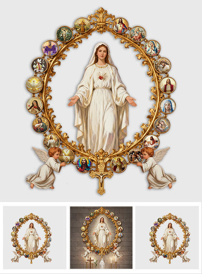 Divine Grace And Serenity Lady - Christian Cut Metal Sign