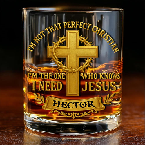 I'm Not That Perfect Christian - Personalized Christian Whiskey Glass