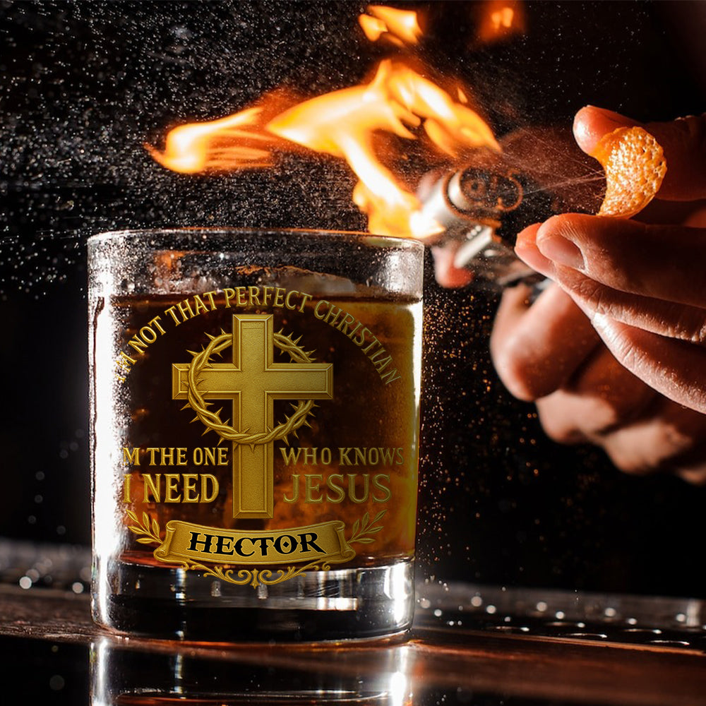 I'm Not That Perfect Christian - Personalized Christian Whiskey Glass