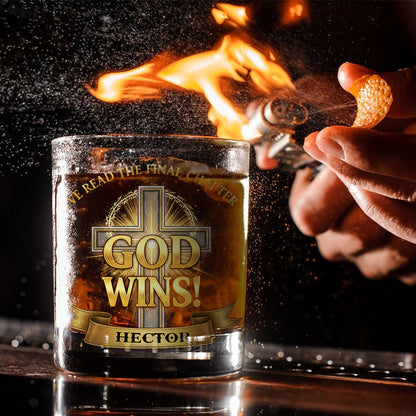 God Wins - Personalized Christian Whiskey Glass