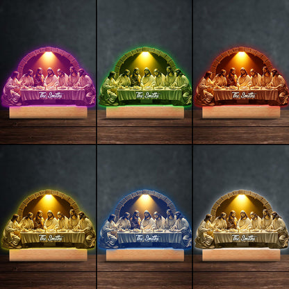 The Last Supper - Personalized Christian Shaped Plaque Light Base