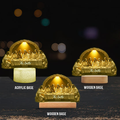 The Last Supper - Personalized Christian Shaped Plaque Light Base