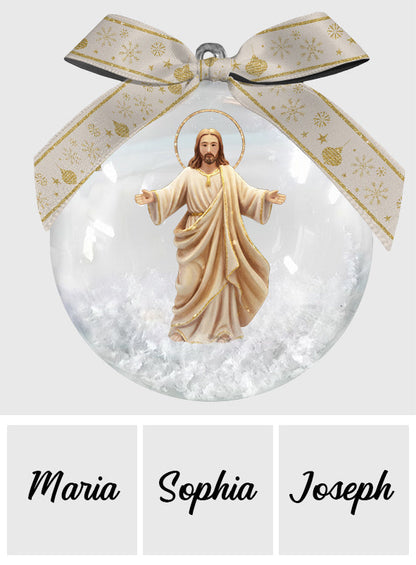 Be Still And Know That I Am God - Personalized Christian Snow Globe Ornament With Bow