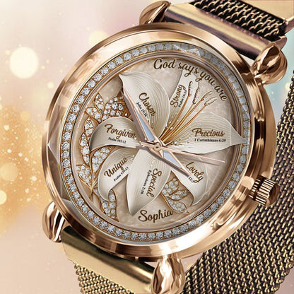 God Says You Are - Personalized Christian Women Hand Watch