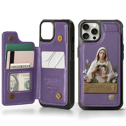 Virgin Mary Memorial - Personalized Memorial Wallet Phone Case