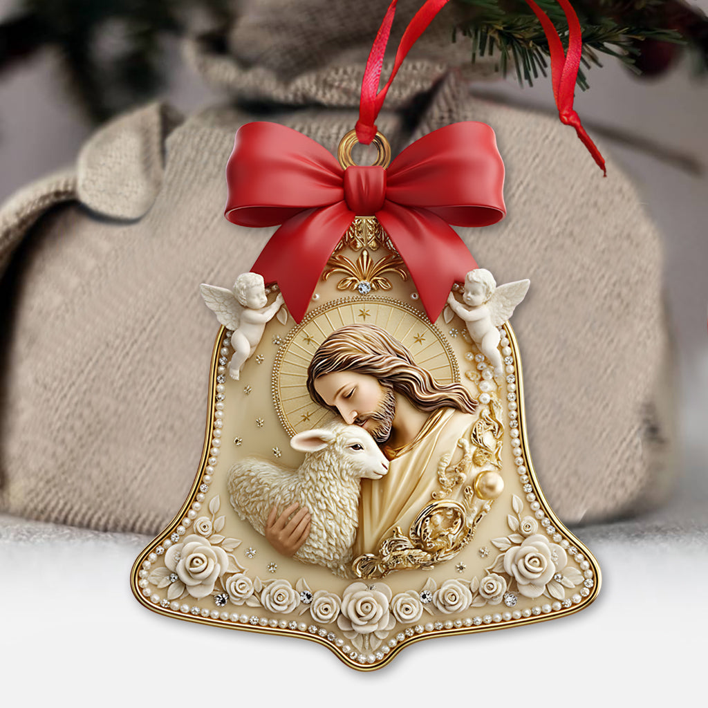 Christmas Jesus & Lamb Devotional Ornament - Intricate Holy Family Keepsake for Christian Home & Gifting - Personalized Christian Ornament