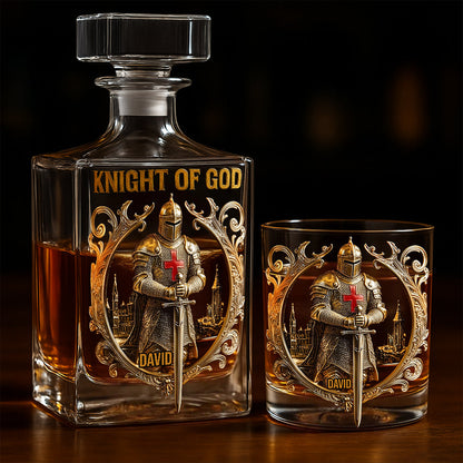 Knight Of God - Personalized Christian Whiskey Glass