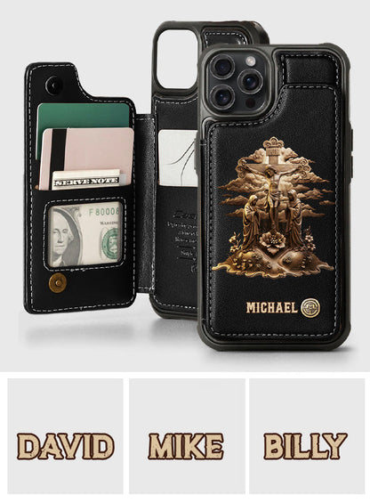 Christmas Sacred Crucifixion Sculpture - Personalized Christian Wallet Phone Case