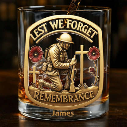 Remembrance Soldier - Personalized Christian Whiskey Glass