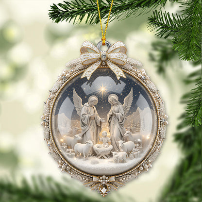 Nativity Christmas Ornament - Personalized Christian Ornament