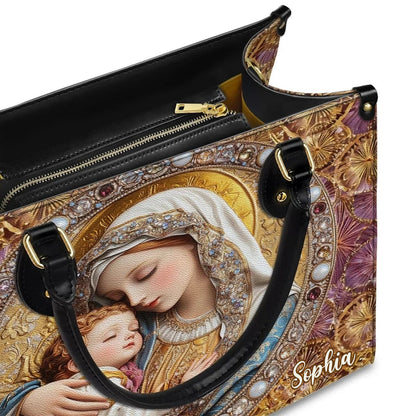 Floral Maria - Personalized Christian Leather Handbag