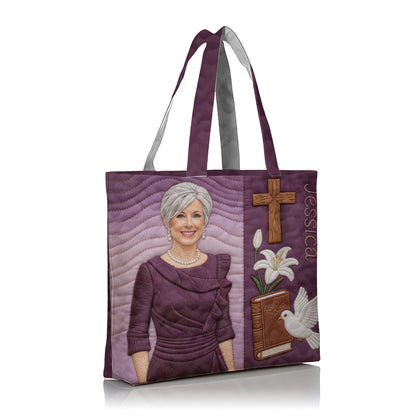 Custom Any Photo Believe - Personalized Christian Quilted Tote Bag