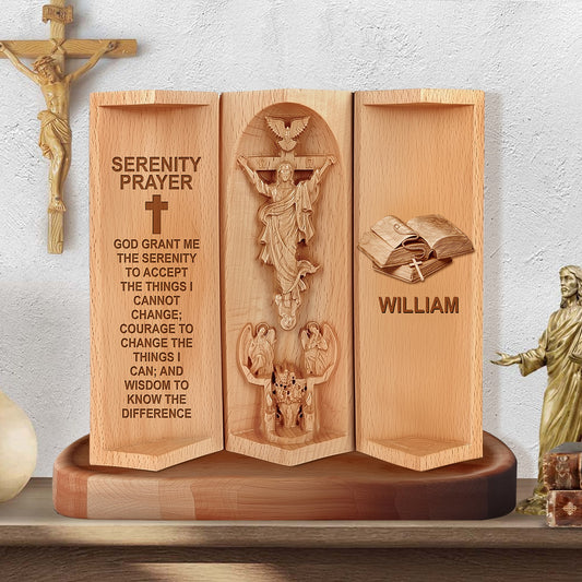 Serenity Prayer - Personalized Christian Custom Shaped Wood Plaque