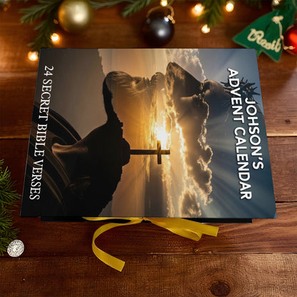 Bible Verse Advent Calendar - Personalized Christian Folded Advent Calendar With Ornaments
