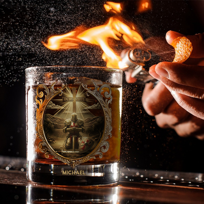 Deus vult - Personalized Christian Whiskey Glass