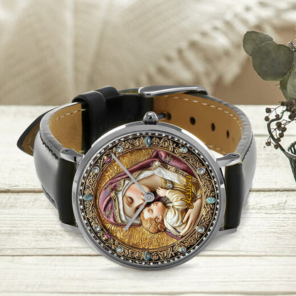 Catholight Divine Madonna And Child - Personalized Christian Hand Watch