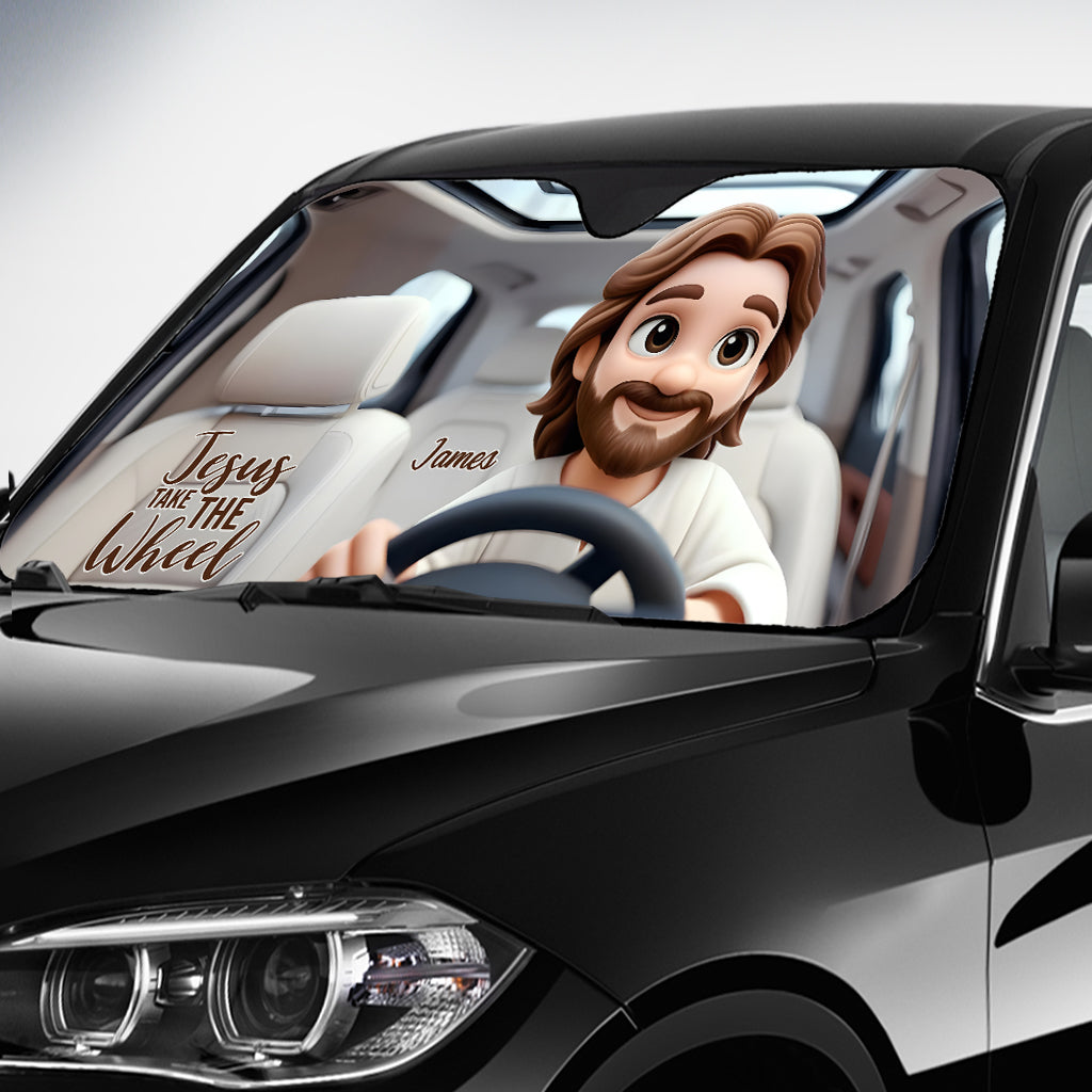 Jesus Take The Wheel - Personalized Christian Car Sunshade