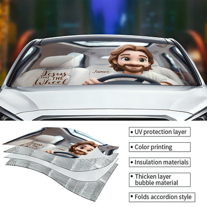 Jesus Take The Wheel - Personalized Christian Car Sunshade