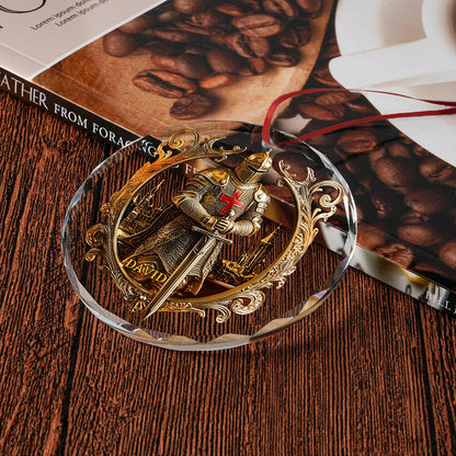 Strong Warrior - Personalized Christian Round Shaped Glass Ornament