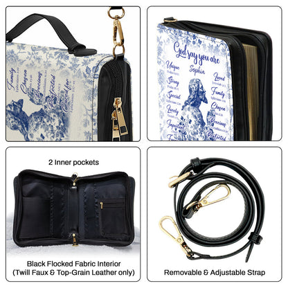 God Say You Are - Personalized Christian Leather Bible Cover Bag