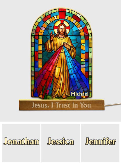 Jesus, I Trust in You - Personalized Christian Shaped Led Night Light