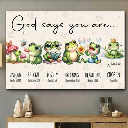 God Says You Are - Personalized Frog Canvas And Poster