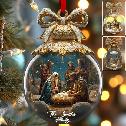 Holy Family Nativit - Personalized Christian Ornament