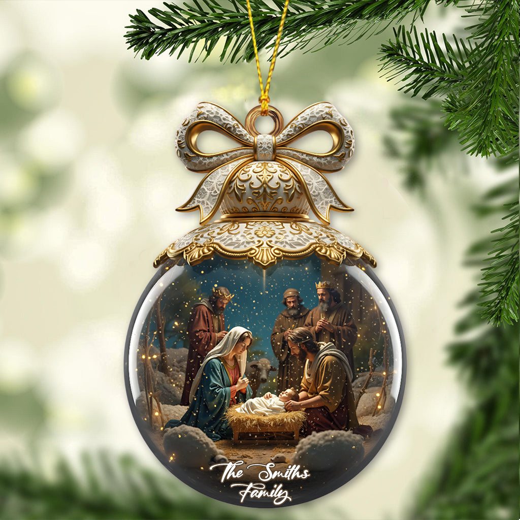 Holy Family Nativit - Personalized Christian Ornament