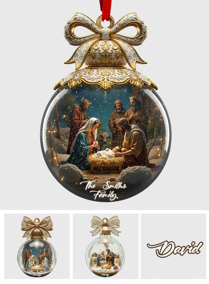Holy Family Nativit - Personalized Christian Ornament