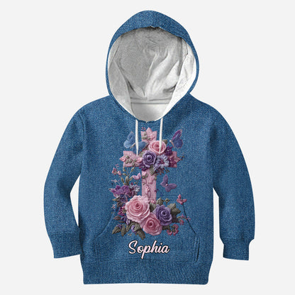 Cross & Floral - Graceful Style Honoring Faith - Personalized Christian All Over Shirt