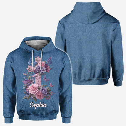 Cross & Floral - Graceful Style Honoring Faith - Personalized Christian All Over Shirt